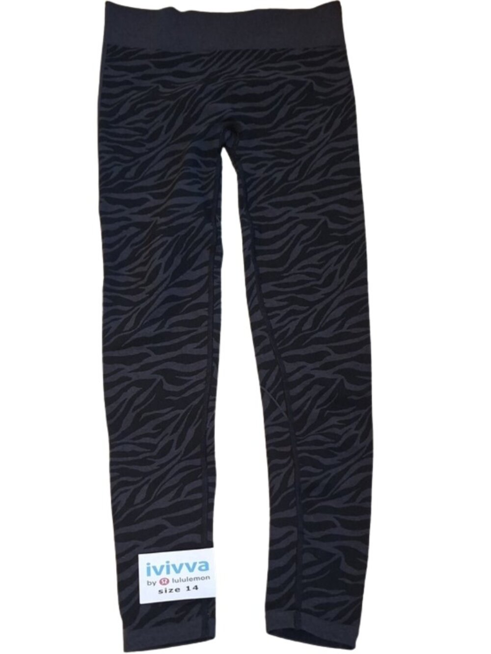 Ivivva Girl by Lululemon 🍋Breathe Love Pant black zebra print seamless size 14